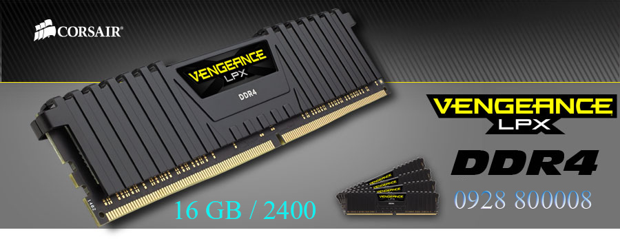 RAM Corsair Vengeance LPX 16GB (2x8GB) DDR4 Bus 2400 MHz chính hãng