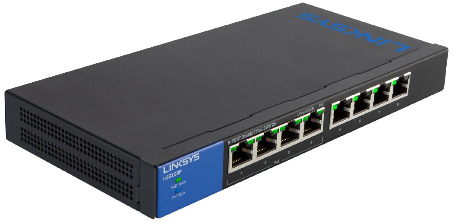 Switch Linksys LGS108P, 8-Port Desktop Business Gigabit PoE (LGS108P)