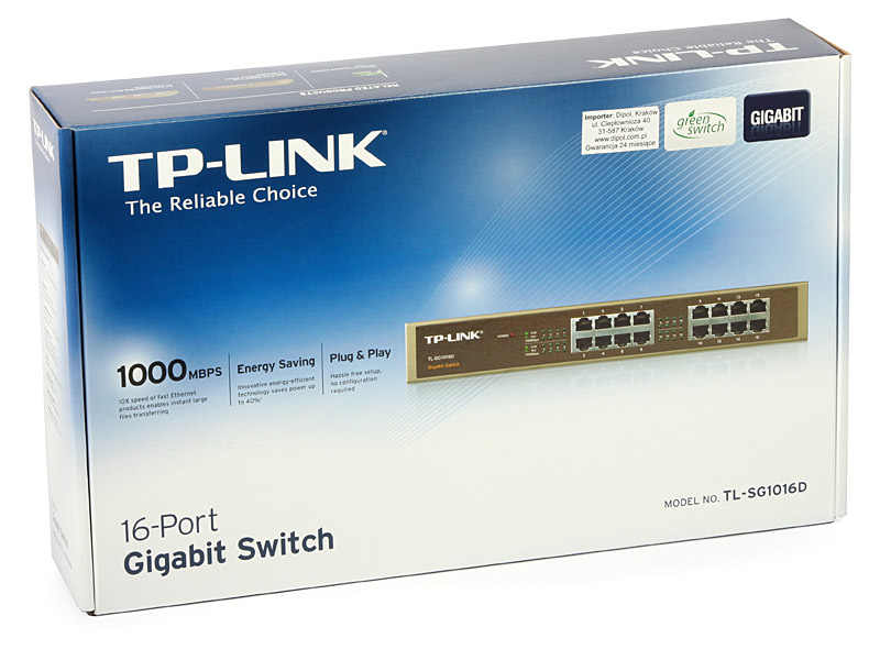 Switch TP-Link TL-SG1016D, lắp tủ hoặc để bàn 16 cổng tốc độ Gigabit