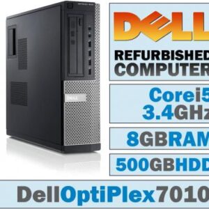 Dell OptiPlex 7010 DT/Core i5-3570 Quad @ 3.4 GHz/8GB DDR3/500GB HDD/DVD-RW/Windows 10 PRO 64 BIT