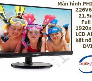 Màn hình PHILIPS 226V6QSB6 21.5inch Full HD 1920x1080 LCD AH-IPS, kết nối VGA, DVI-D