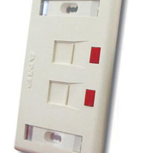 Mặt nạ AMP 2Ports, Decorator Faceplate Kit,Shutter, White ,with Label