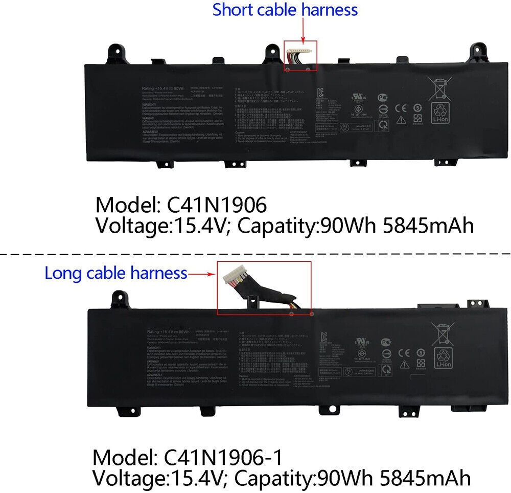 Pin laptop Asus TUF A15 FA506 FA566 FX506 FX566, TUF A17 FA706 FA766 FX706 FX766, TUF506 TUF566 TUF706 TUF766, ROG Zephyrus Duo 15 GX550, ROG Zephyrus Duo 15 SE GX551, C41N1906 (ZIN) – 4 CELL *CÁP NGẮN 3CM*