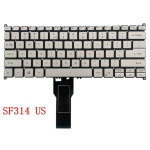 Bàn phím laptop Acer Swift SF114-31, SF114-32, SF314-41, SF314-54 – Có nút nguồn, cáp thẳng, màu bạc