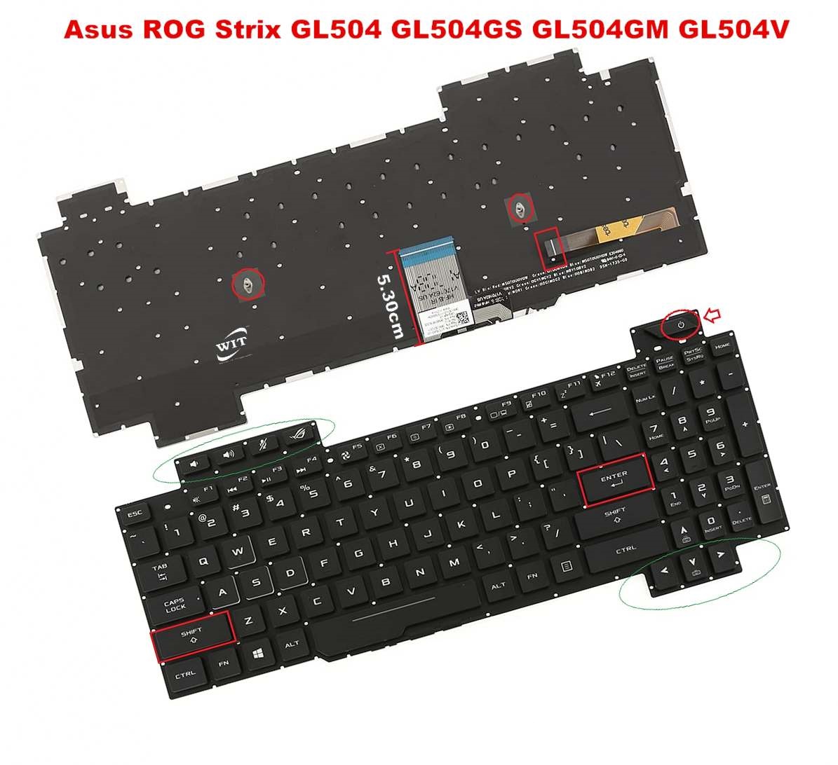 Bàn phím laptop Asus ROG Strix GL504 GL504G GL504GM GL504V GL504GS GL504GV (CÓ ĐÈN, BH 6TH)