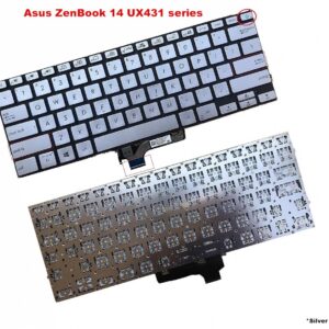 Bàn phím laptop Asus ZenBook 14 UX431 UX431FL UX431FLC UX431FA UX431FN UX431DA, VivoBook S14 S431F S431FA S431FL BẠC (CÓ ĐÈN)