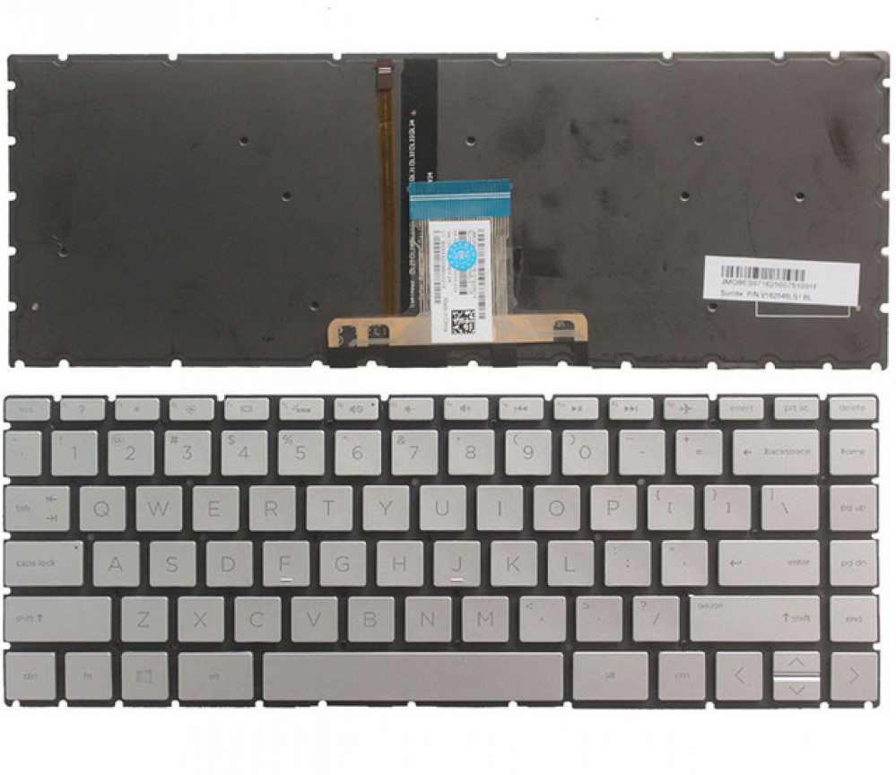 Bàn phím laptop HP 14-ce000, 14-cf000, 14s-cf000, 14-cr000, 14s-cr000, 14-ck000, 14-cm000, 14-da000, 14-df000, 14s-df000, 14-dh000, 14-dk000, 14s-dk000, 14-ma000, 14-dg000, 340s G7 BẠC (CÓ ĐÈN)