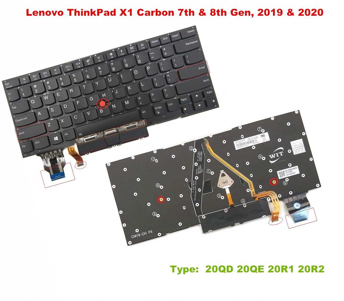 Bàn phím laptop Lenovo Thinkpad X1 Carbon Gen 7th 8th (2019 2020) (CORE I THẾ HỆ 9,10) (BH 6TH)