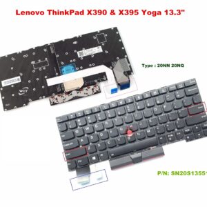 Bàn phím laptop Lenovo Thinkpad Yoga X390 X395, 20NN 20NQ (PHÍM ÂM KO KHUNG)