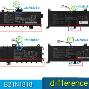 Pin laptop Asus Vivobook 14 A412 A412FA A412FJ F412 F412DA F412DK F412FA F412FJ F412UA X412 X412DA X412DK X412FA X412FJ X412FL X412UA X412UB X412UF S412DA, C21N1818 B21N1818 (TYPE A) – 2 CELL