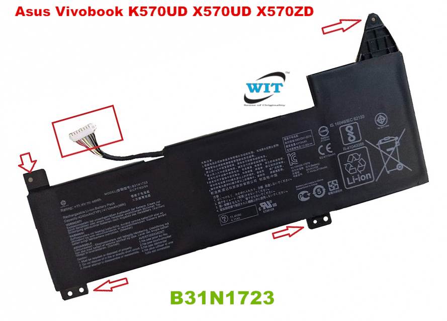 Pin laptop Asus TUF F570 F570 F570ZD F570UD FX570 FX570U FX570UD, VivoBook 15 K570UD K570ZD X570UD X570ZD, B31N1723 (ZIN) – 3 CELL