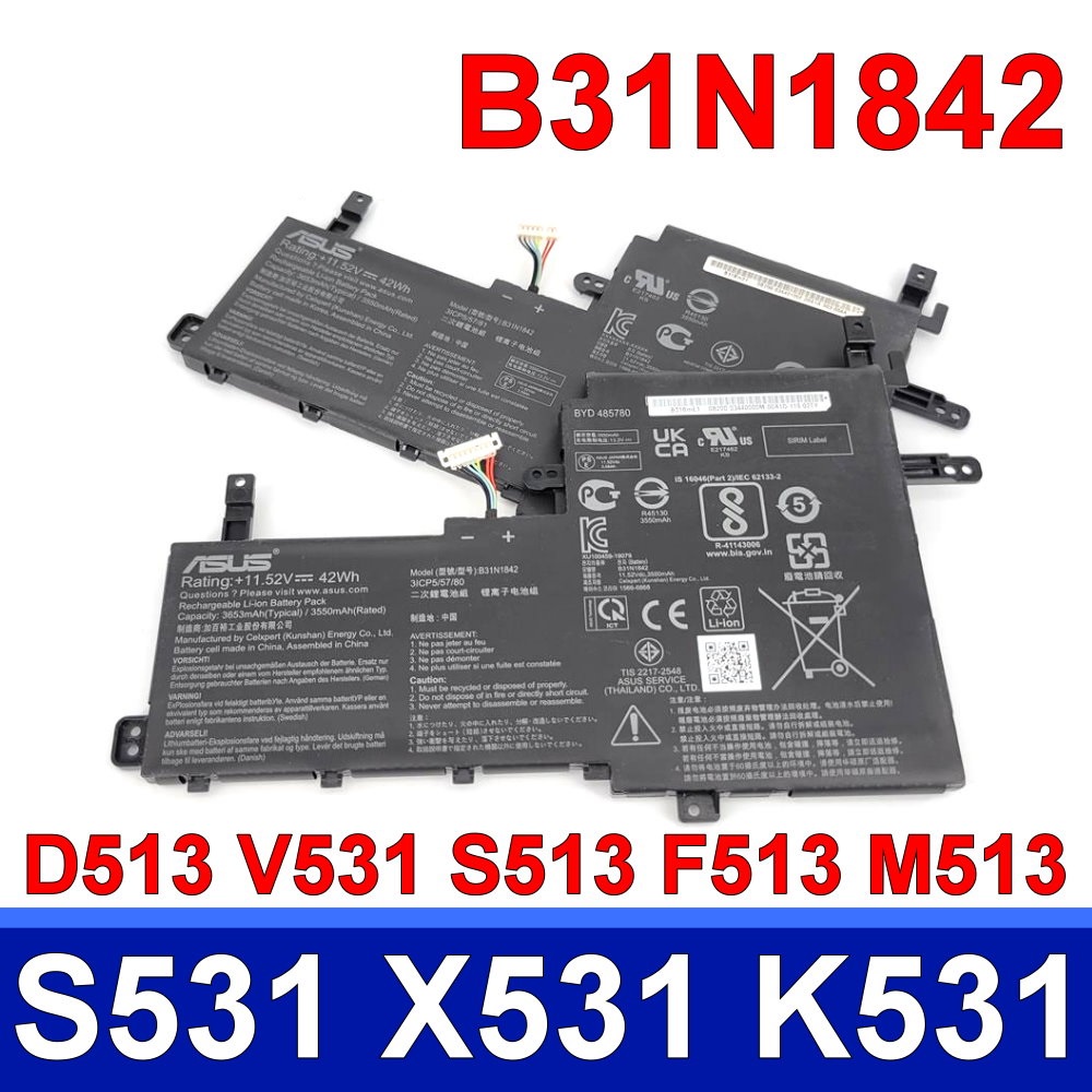 Pin laptop Asus VivoBook S15 S513 S531 D513 F513 M513 K513 K531 X513 X53, Asus Vivobook A515 A515E A515EA, B31N1842 (ZIN) – 3 CELL