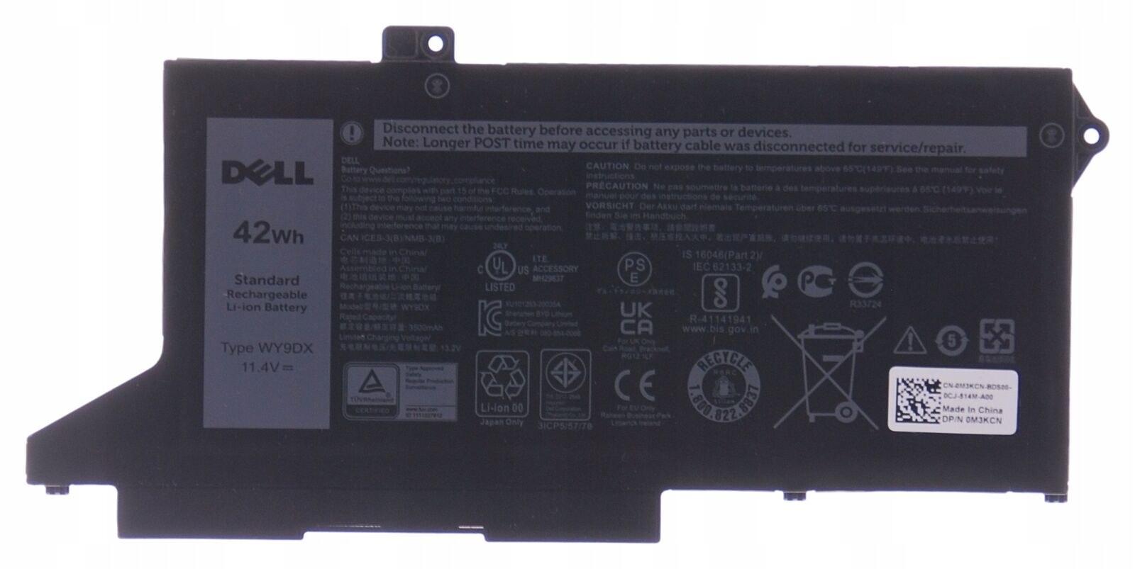 Pin laptop Dell Latitude 5420 (Gen 11), Latitude 5520 (Gen 11), 42WH WY9DX (ZIN) – 3 CELL *KO KÉN WH*