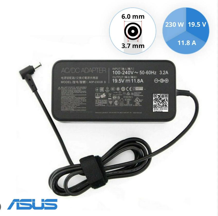 Sạc laptop Asus 19.5V-11.8A (Kim to – 6.0mm x 3.7mm) – ZIN