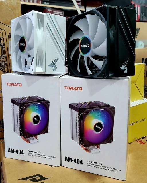 Tản Nhiệt Khí Tomato AM 404 LED RGB | 4 Ống Đồng, Quạt 120mm, Giá Rẻ