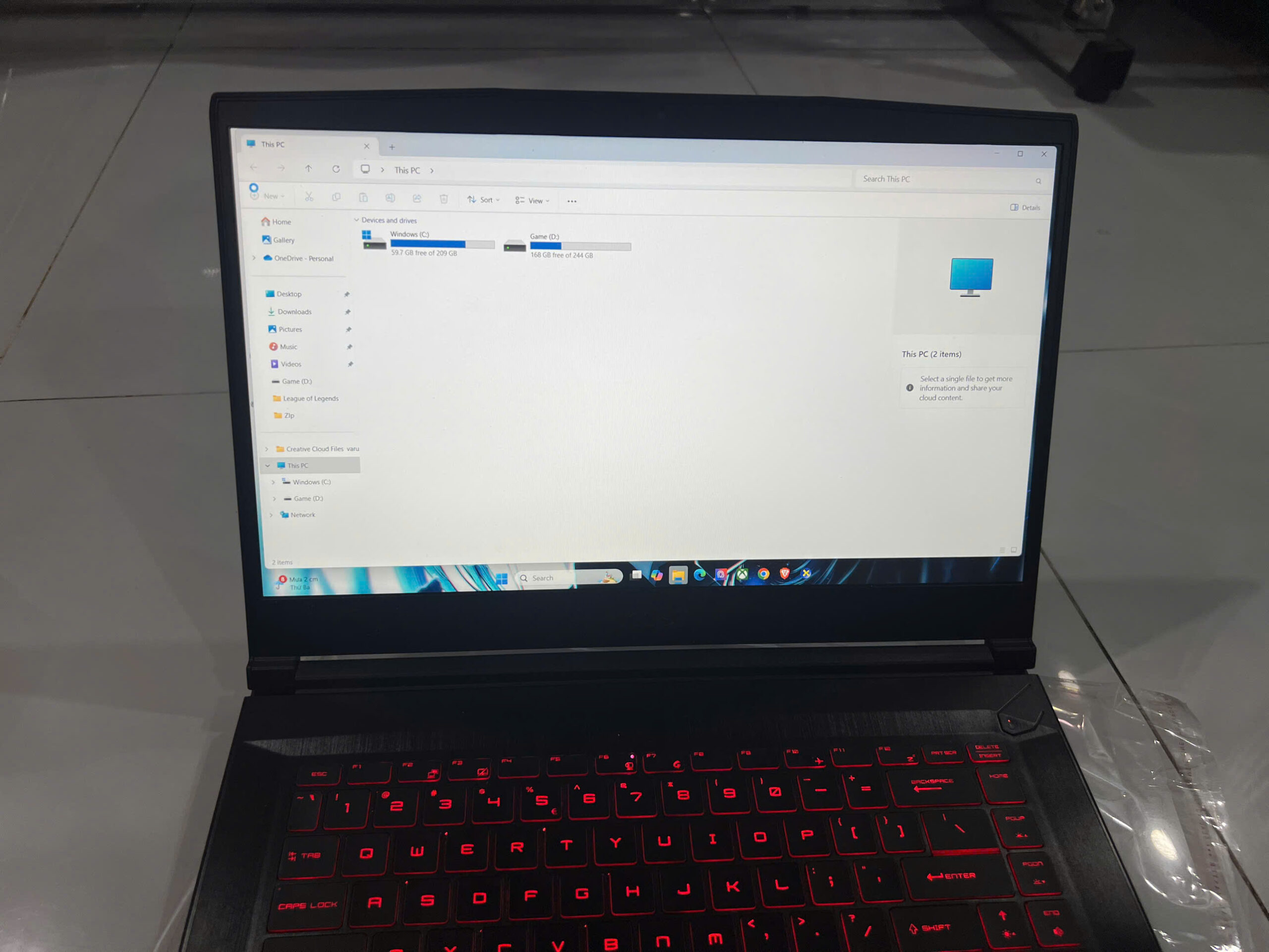 Laptop MSI Gaming GF63 Thin 12VE - 460VN (i5-12450H, 16GB, 512GB, RTX 4050, Full HD 144Hz, Win11 - Ảnh 9